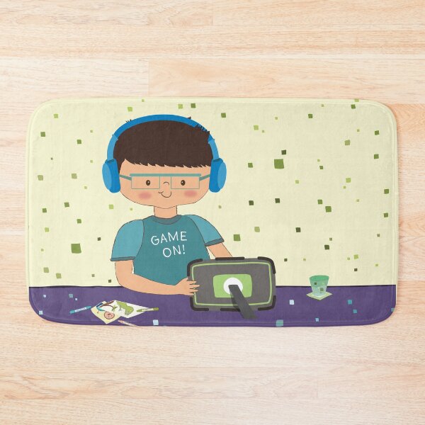 Item preview, Cute Personalized Gamer Boy Throw Blanket-yellow background designed and sold by NomiCreates.