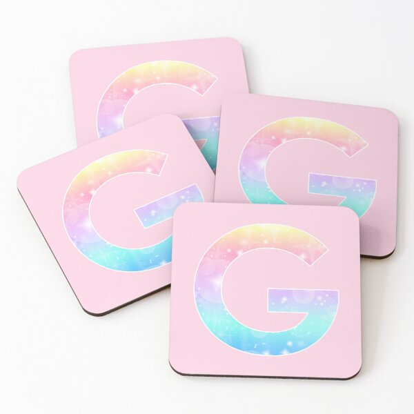 Item preview, The Letter G - Monogram in Kawaii Magical Unicorn Sparkle Pattern designed and sold by Bumblefuzzies.