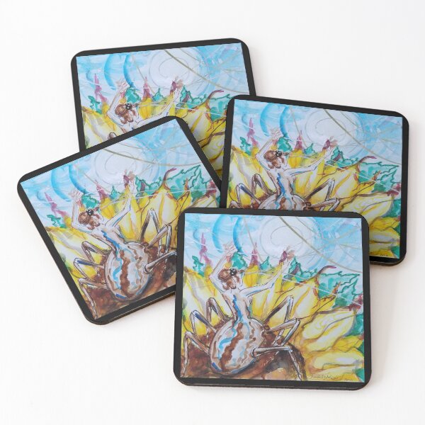 Item preview, Wolf Spider Lady Sun Salutation on a Flower designed and sold by MichelleInAVL.