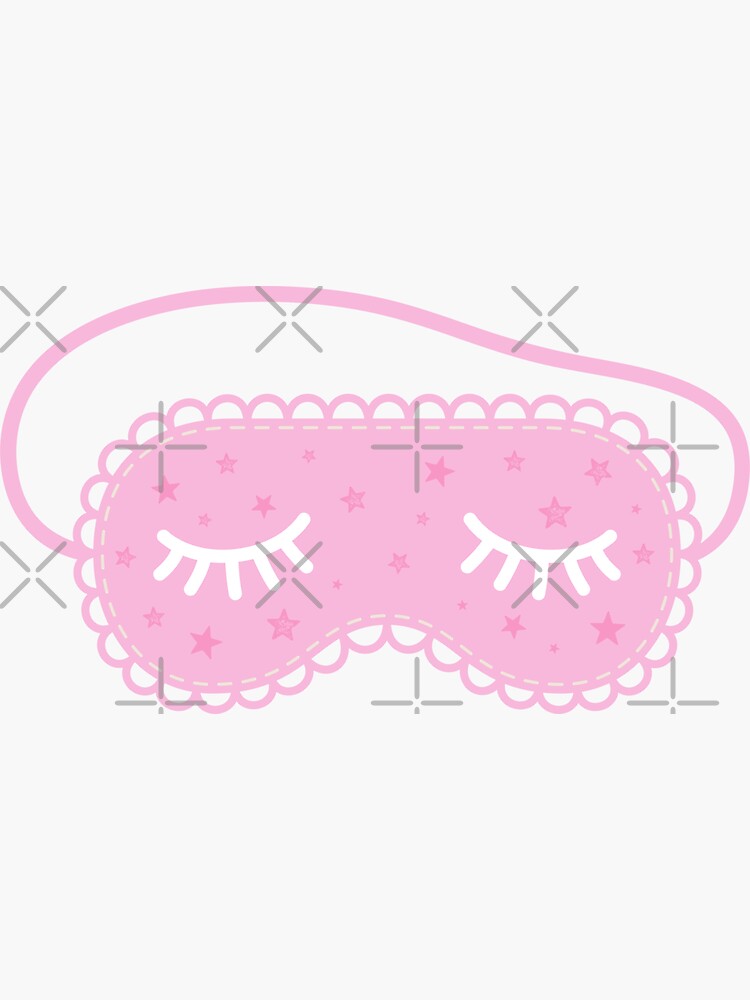 "Pink Sleep Eye Mask Sticker" Sticker for Sale by sundaeartisan