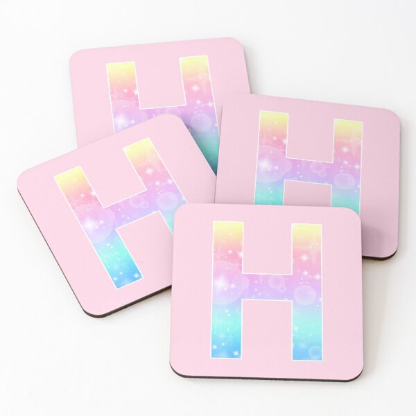 Item preview, The Letter H - Monogram in Kawaii Magical Unicorn Sparkle Pattern designed and sold by Bumblefuzzies.