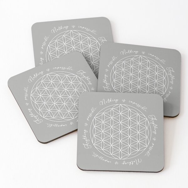 Item preview, Nothing is impossible with the Flower of Life (Silver Gray) designed and sold by squishyrainbow.