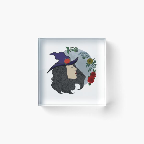 Item preview, Moon and Flower Witch - Grey designed and sold by Emily Boynton.