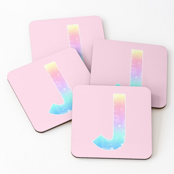 Item preview, The Letter J - Monogram in Kawaii Magical Unicorn Sparkle Pattern designed and sold by Bumblefuzzies.