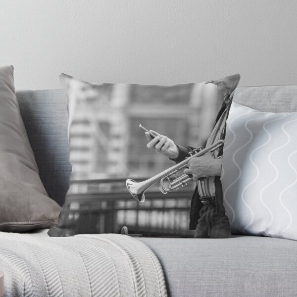 A Phone And A Trumpet Throw Pillow