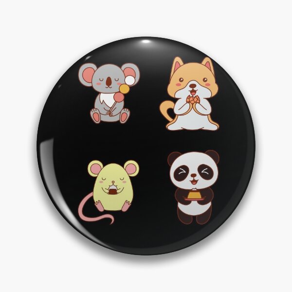 Item preview, Four friends koala mouse panda dog while eating kawaii anime style designed and sold by KeepItSimple089.