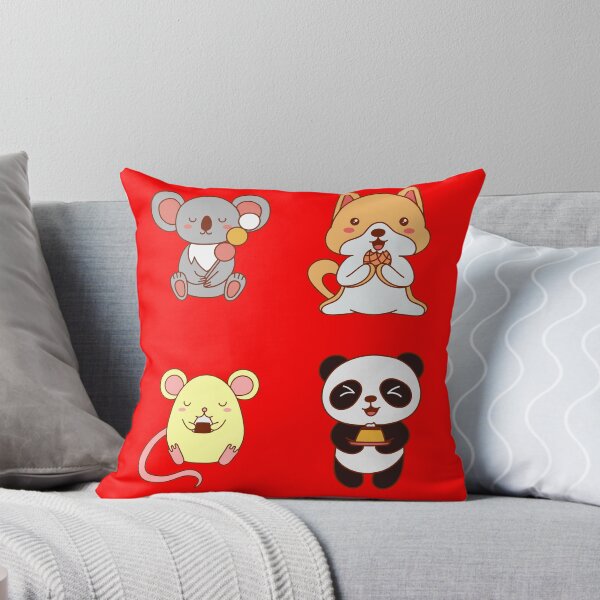 Item preview, Four friends koala mouse panda dog while eating kawaii anime style designed and sold by KeepItSimple089.