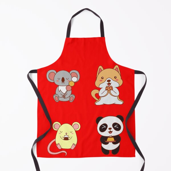 Item preview, Four friends koala mouse panda dog while eating kawaii anime style designed and sold by KeepItSimple089.