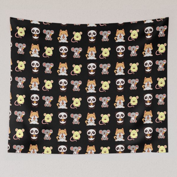 Item preview, Four friends koala mouse panda dog while eating kawaii anime style designed and sold by KeepItSimple089.