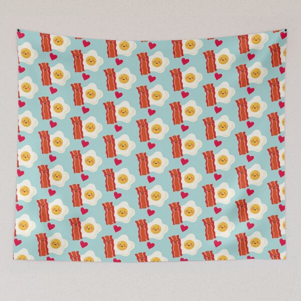 Item preview, PERFECT MATCH, EGGS AND BACON, BREAKFASTS, KAWAII EGGS, VALENTINES, LOVE designed and sold by Terevela.