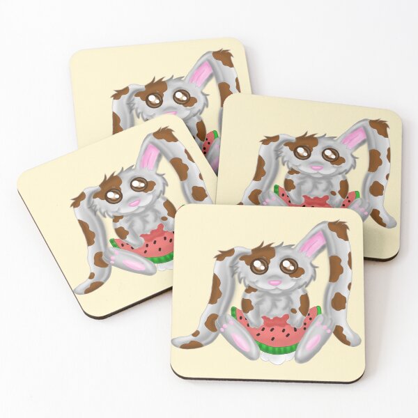 Item preview, Spotted bunny eating watermelon  designed and sold by KatyChristoff.