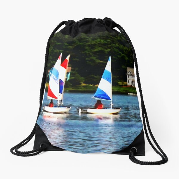Striped Sails Drawstring Bag