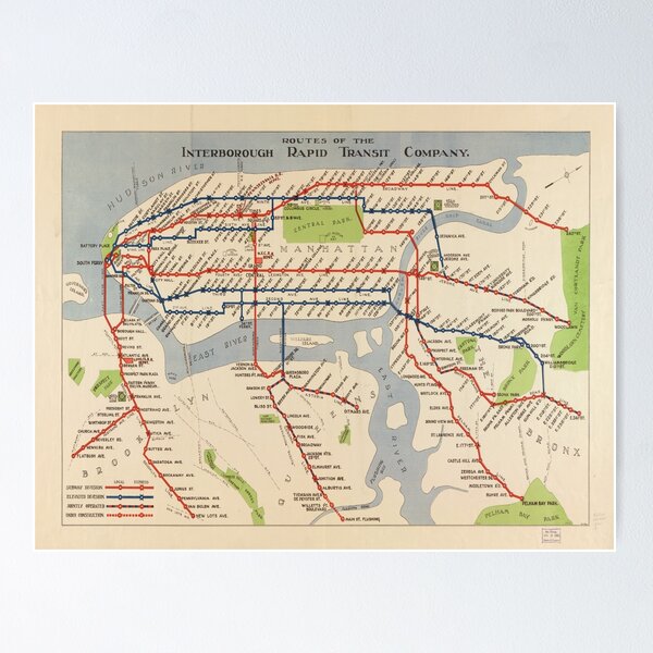 Item preview, Vintage New York Subway Map 1924 | Vintage NYC Subway Map | Old New York City Subway Map | NY Subway Map | NYC Metro designed and sold by benayache.