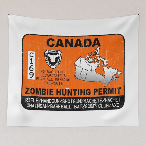 Item preview, Zombie Hunting Permit Canada designed and sold by TheInsanely.