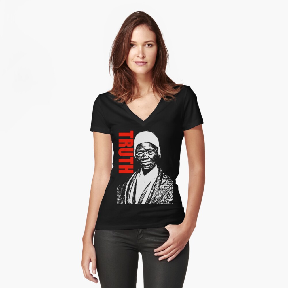 Item preview, Fitted V-Neck T-Shirt designed and sold by truthtopower.