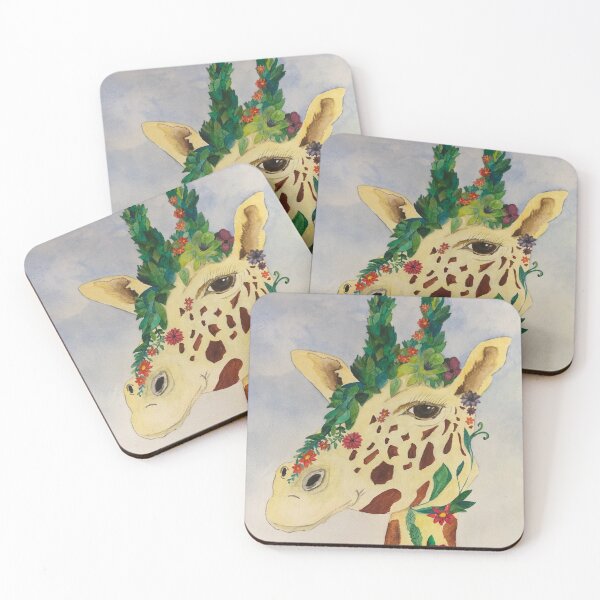 Item preview, Fantasy giraffe watercolour painting  designed and sold by jacquihmyart.