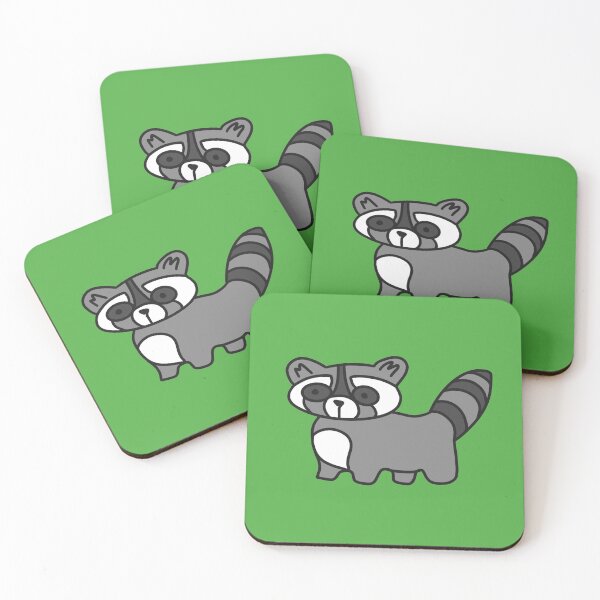 Item preview, Little Cute Raccoon on Green designed and sold by Rocket-To-Pluto.