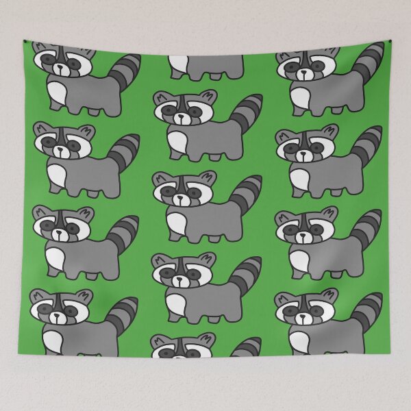 Item preview, Little Cute Raccoon on Green designed and sold by Rocket-To-Pluto.