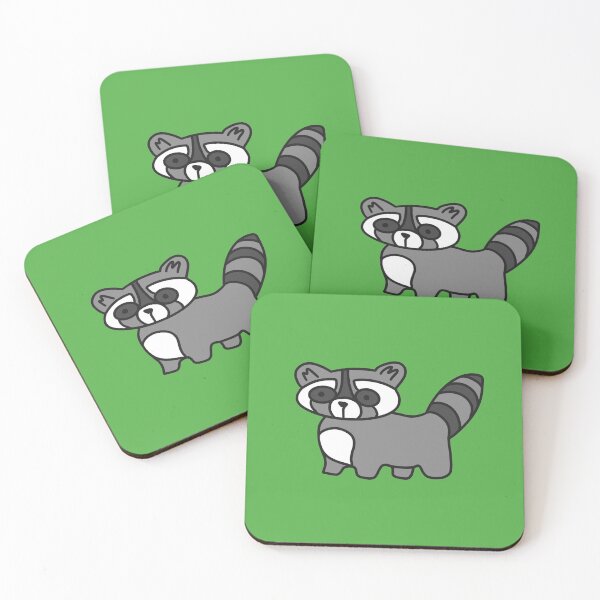 Item preview, Cute Raccoon on Green designed and sold by Rocket-To-Pluto.