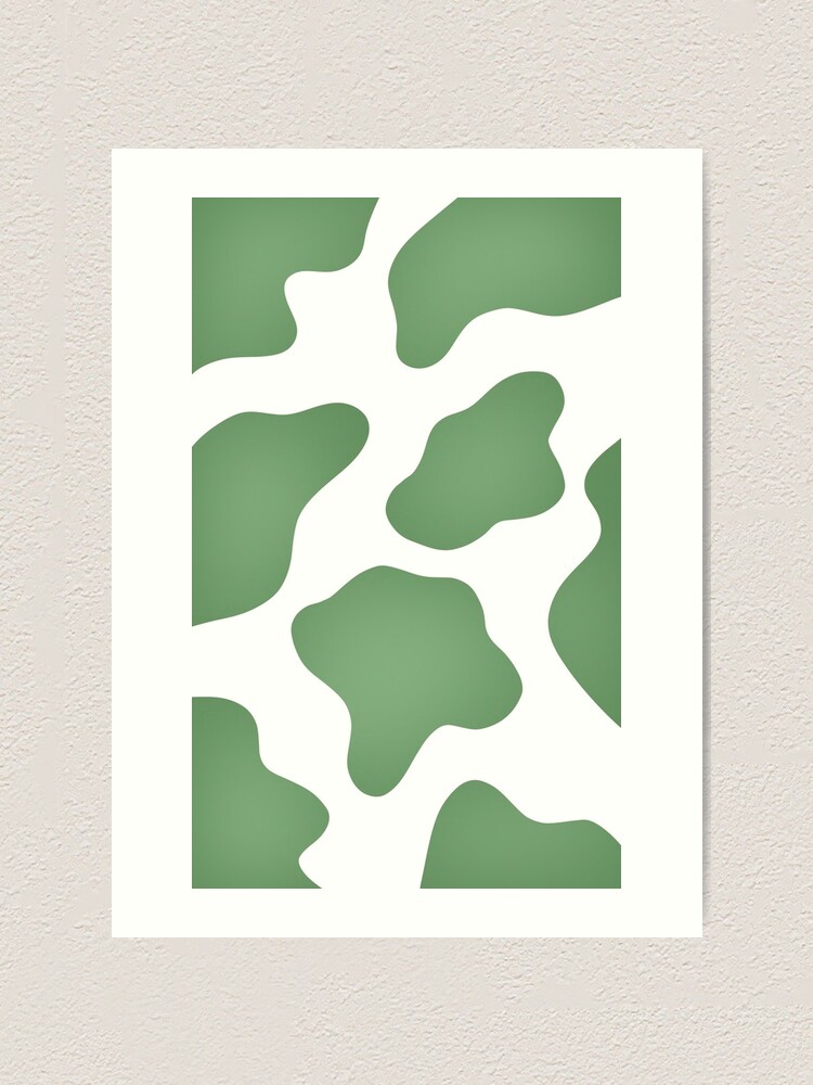 "Sage Green Cow Print" Art Print by Acnhgamer61 Redbubble