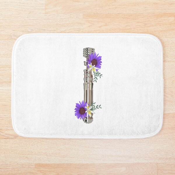 Leia’s Lightsaber sprouting purple flowers Bath Mat