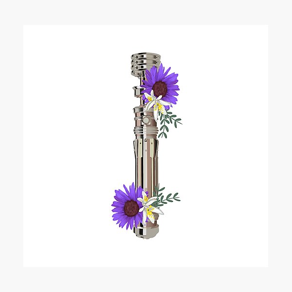 Item preview, Leia’s Lightsaber sprouting purple flowers  designed and sold by julesartthings.