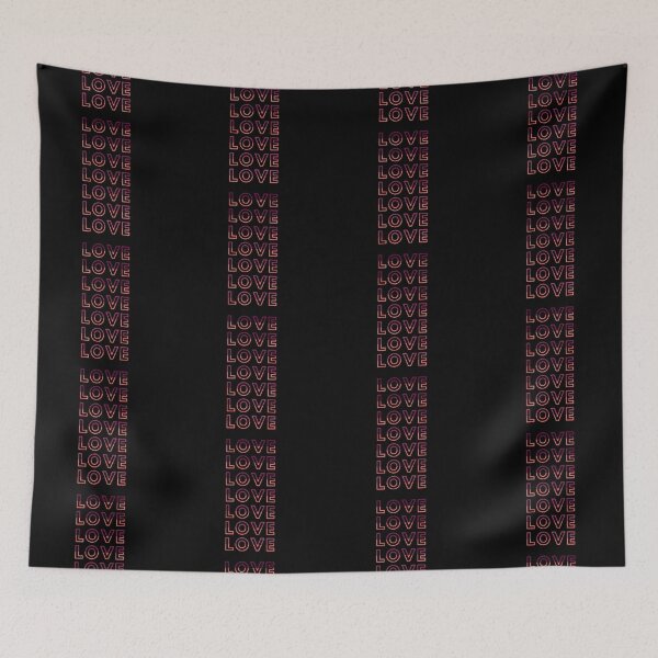 Item preview, Purple Pink Gradient With Orange Stripes Love Typography designed and sold by tinyteacups.
