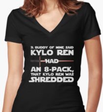 Shredded Women's Fitted V-Neck T-Shirt