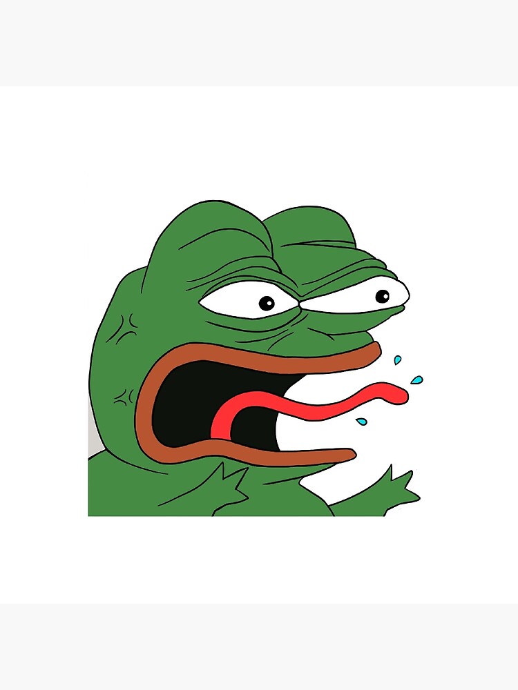  Angry Pepe  The Frog Meme RARE Throw Pillow by bitsnake 