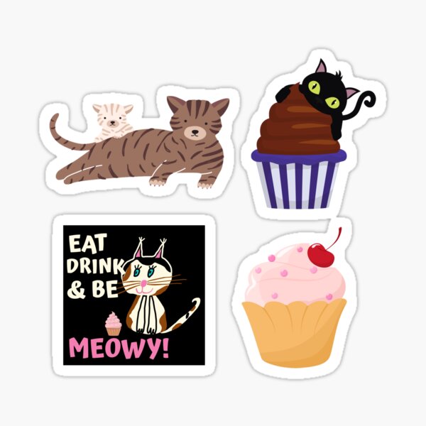 Eat Drink and Be Meowy Pack Sticker