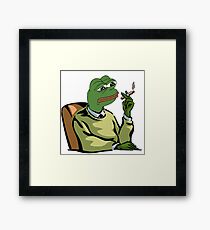 CASUAL DRESSED PEPE THE FROG MEME (RARE) Framed Print