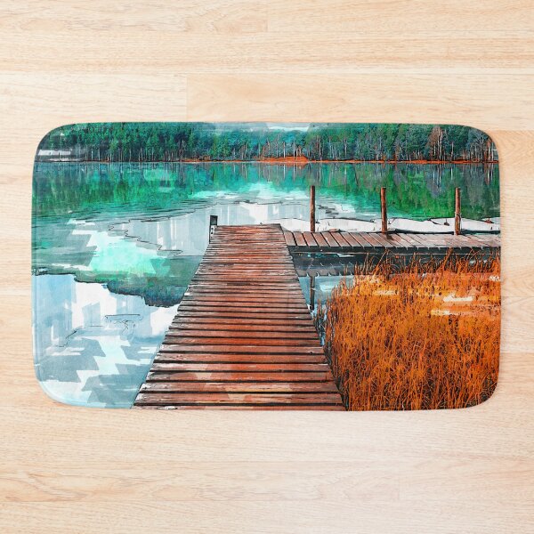 Artikelvorschau, Holzsteg Serene Lake entworfen und verkauft von ColortrixArt.
