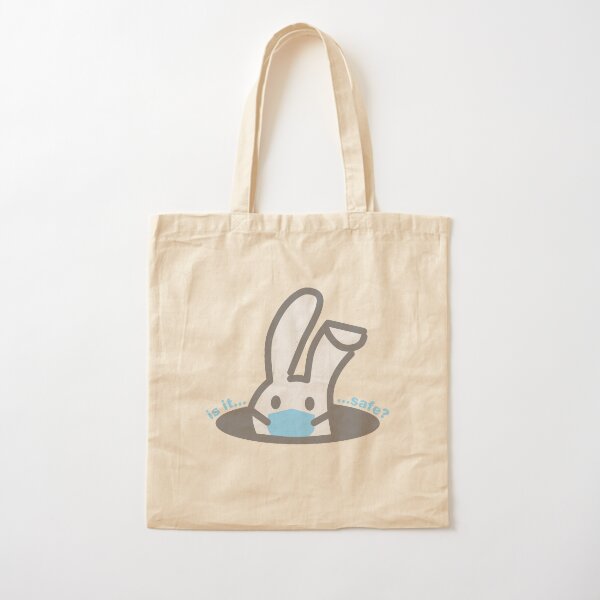 Covid Bunny Grey Cotton Tote Bag