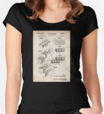 Lego Toy Blocks US Patent Art Fitted Scoop T-Shirt