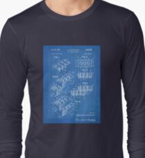 LEGO Construction Toy Blocks US Patent Art blueprint Long Sleeve T-Shirt