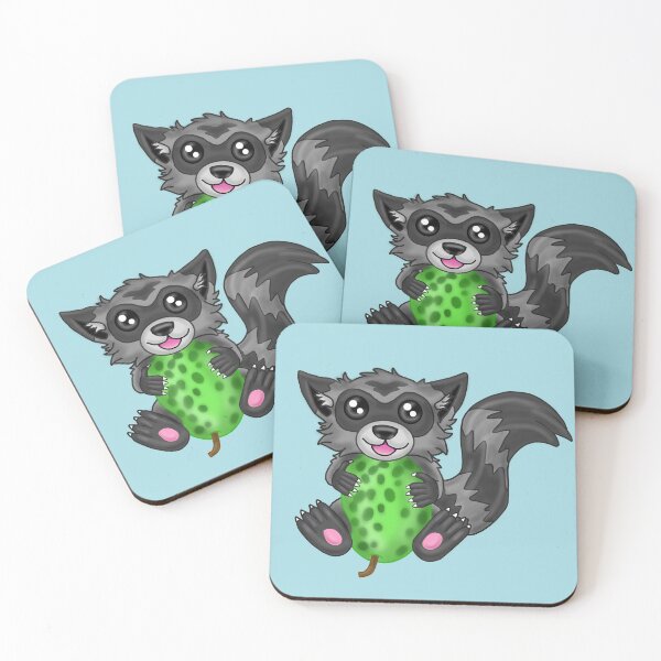 Item preview, Raccoon hugging pear designed and sold by KatyChristoff.