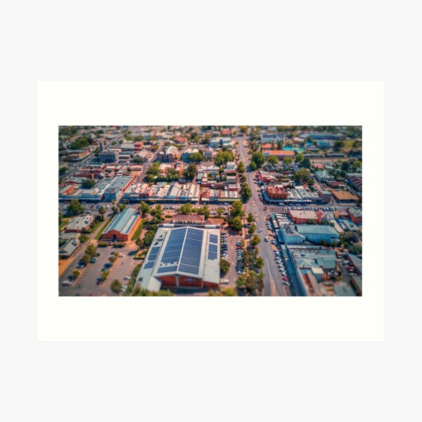 Castlemaine Business District - CBD - Aerial View of Town Art Print