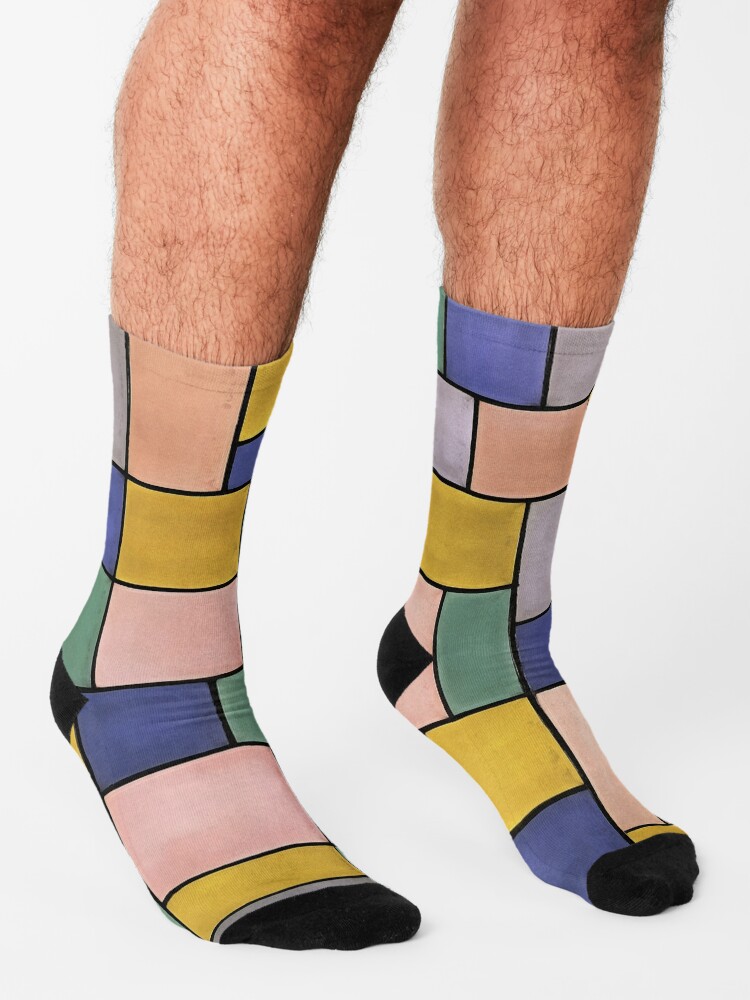 Rectangles And Squares Contemporary Black Outline Art 1 Socks for Sale by  taiche