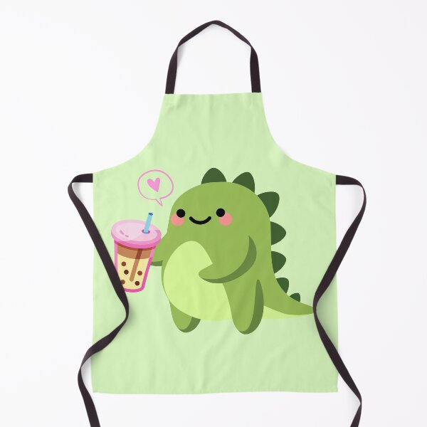 Item preview, Cute Green Dino Drinking Boba Tea - Dino Boba designed and sold by CheraeLynn.