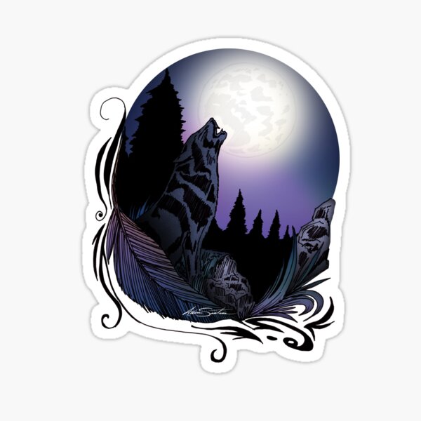 Howling Wolf Sticker
