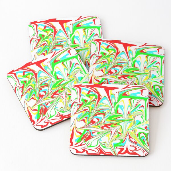 Item preview, Red Green Cyan Abstract Pattern designed and sold by Erwin-Bratz.