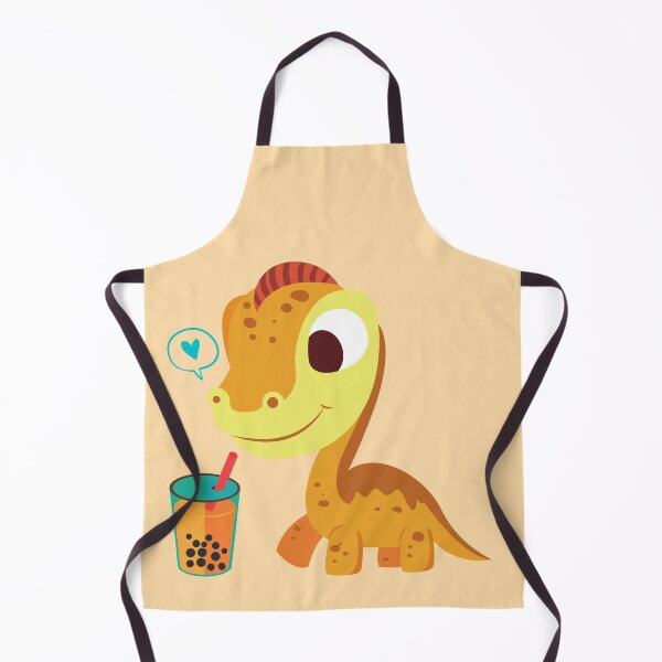 Item preview, Cute Orange Dino Drinking Orange Boba Tea - Dino Boba designed and sold by CheraeLynn.