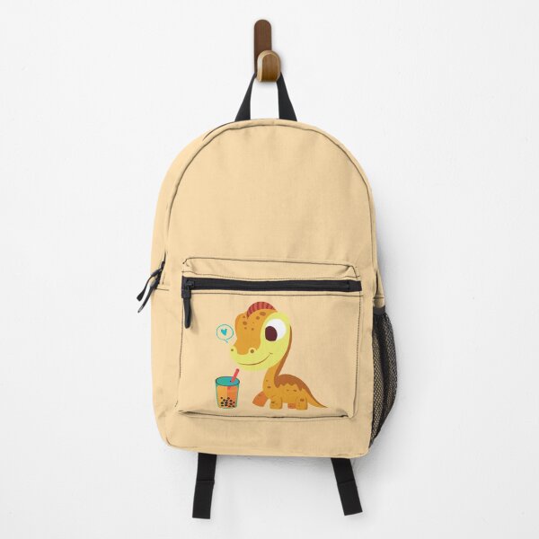 Vista previa del artículo con la obra «Lindo dinosaurio naranja bebiendo té de naranja Boba - Dino Boba», diseñado y vendido por CheraeLynn.