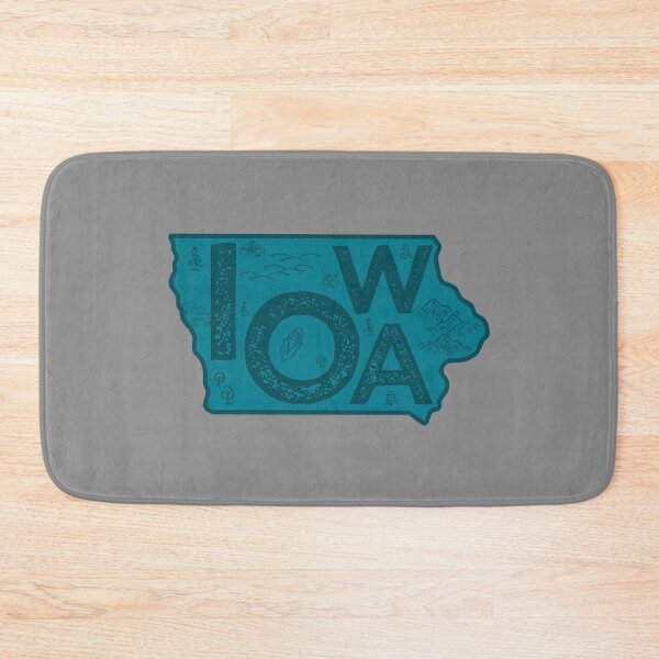 Item preview, Iowa Map Typography Navy designed and sold by HelloGentry.