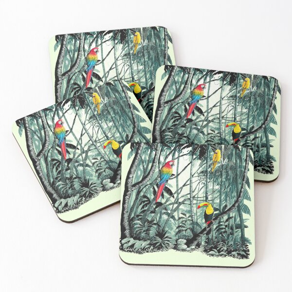 Item preview, colorful birds in jungle designed and sold by Ztudio.