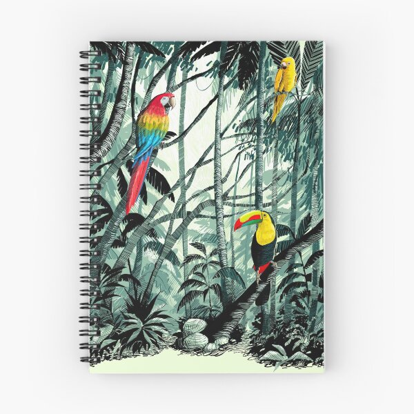 Item preview, colorful birds in jungle designed and sold by Ztudio.