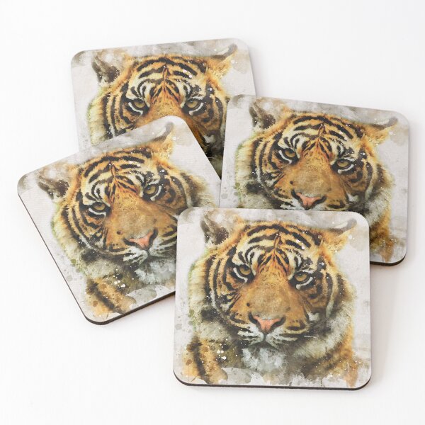 Item preview, Tiger watercolour digital portrait designed and sold by Gerald Waters.