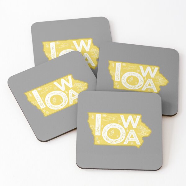 Item preview, Iowa Map Typography Gold designed and sold by HelloGentry.