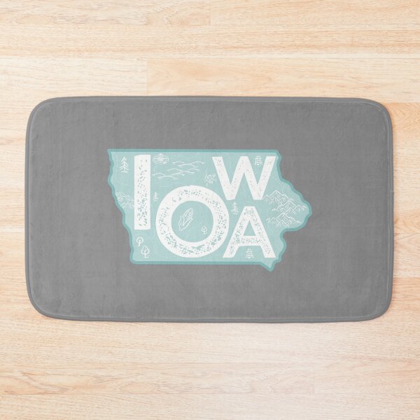 Item preview, Iowa Map Typography Blue designed and sold by HelloGentry.