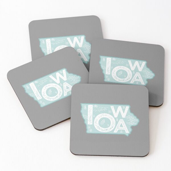 Item preview, Iowa Map Typography Blue designed and sold by HelloGentry.